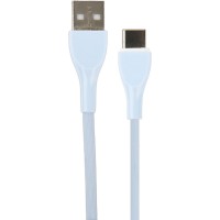 PERFEO Кабель USB A вилка - C вилка, 2.4A, голубой, силикон, длина 1 м., ULTRA SOFT (U4712)
