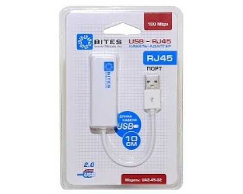 5bites Кабель-адаптер UA2-45-02WH USB2.0 сетевая карта -&gt; RJ45 10/100 Мбит/с, 10см